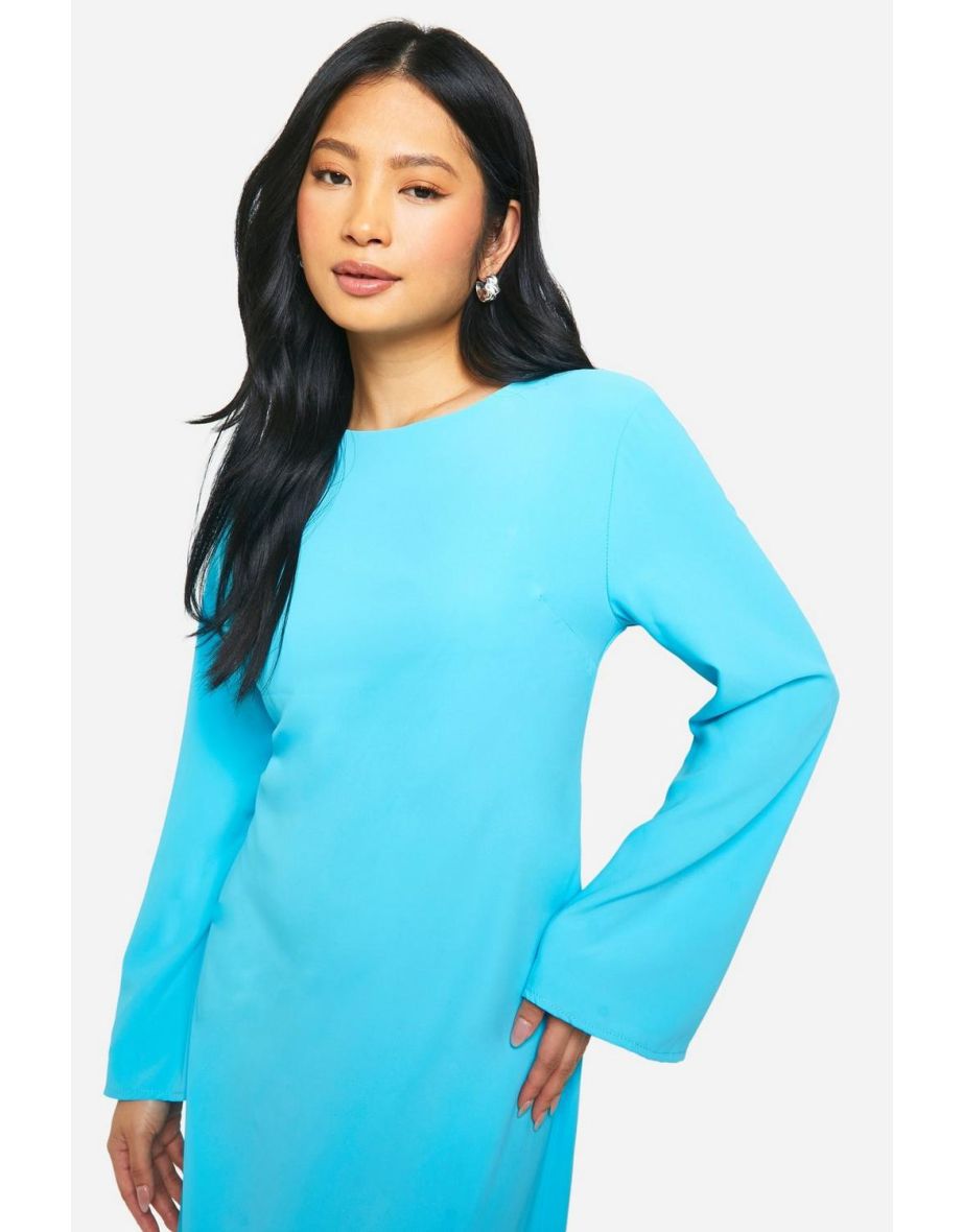 Petite Bow Detail Open Back Maxi Dress - pale blue - 3