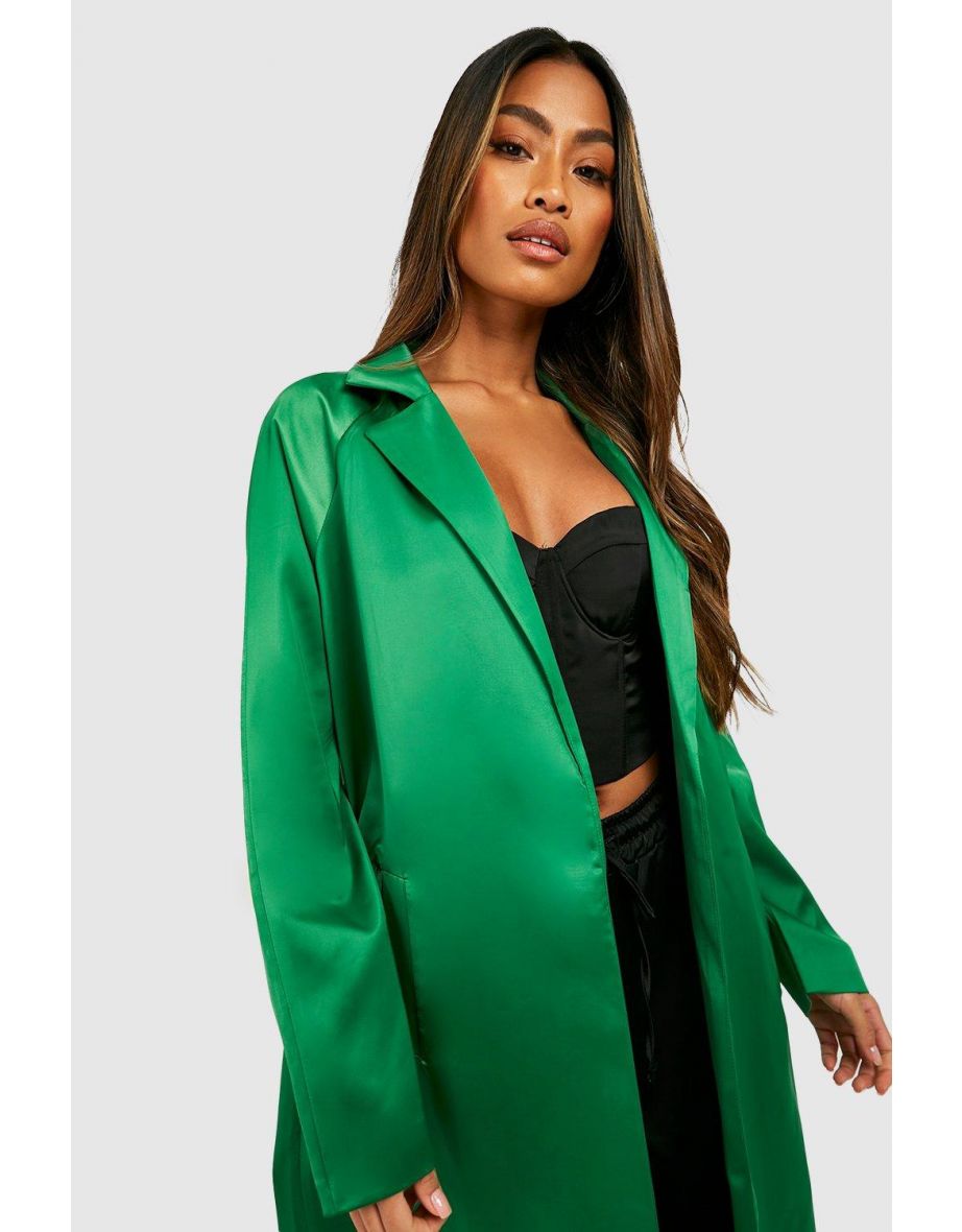 green satin duster