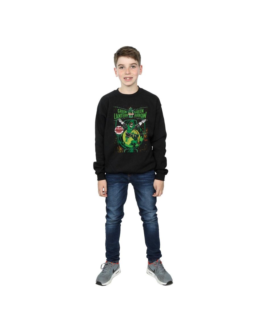 DC Comics Boys Green Lantern Arrow Cover Sweatshirt - Black - 3