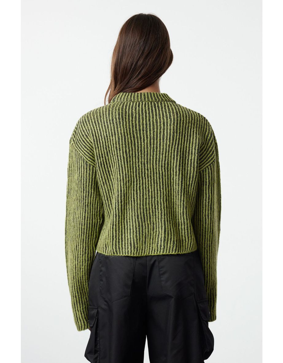 Anthracite Crop Gradient Knit Sweater - 6