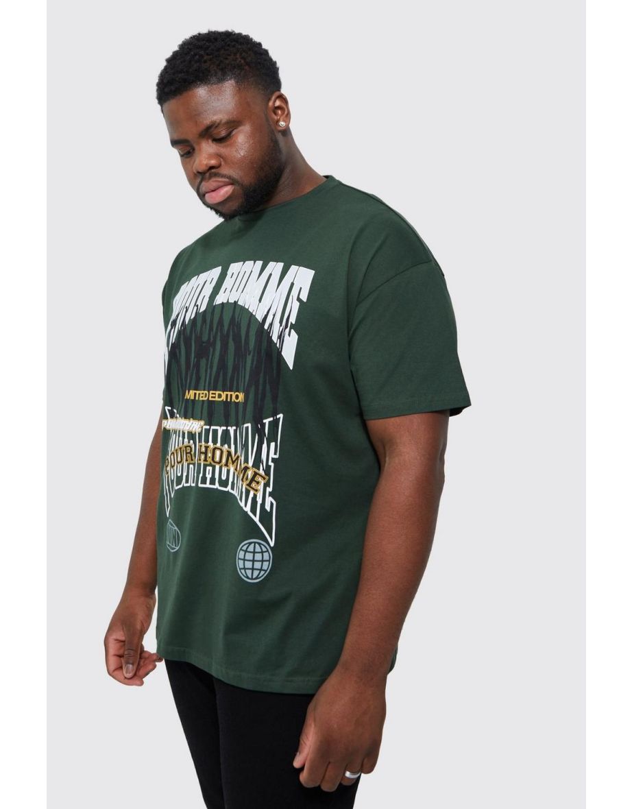 Plus  Varsity Gothic Graphic T-shirt - dark green