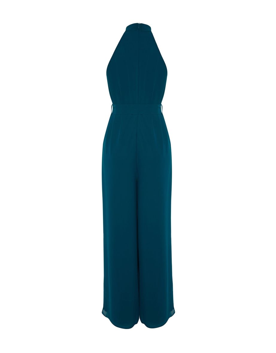 Petrol Chiffon Jumpsuit - 7