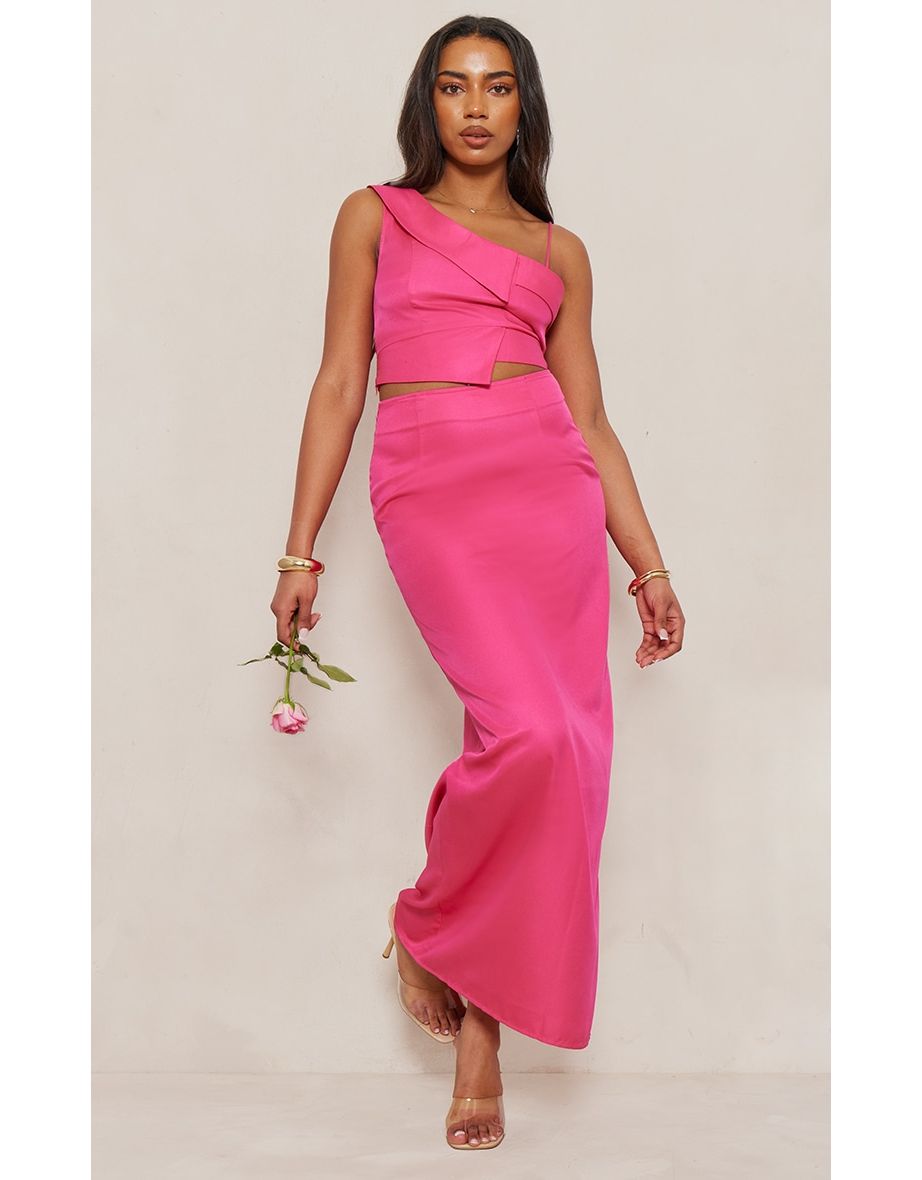 Hot pink maxi skirt hotsell