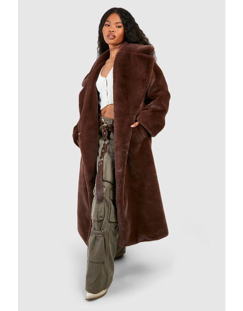Double Breasted Faux Fur Coat