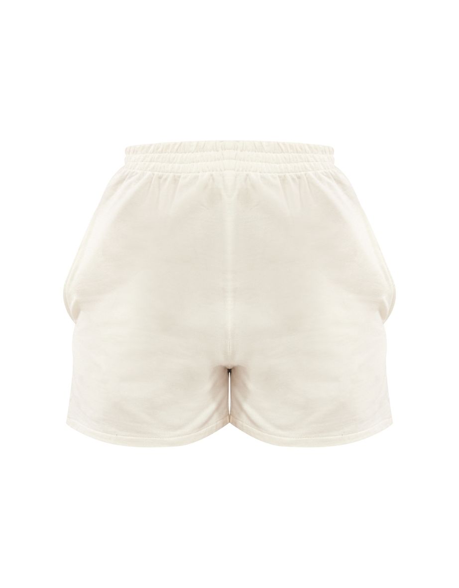White Loopback Basic Runner Shorts - 5