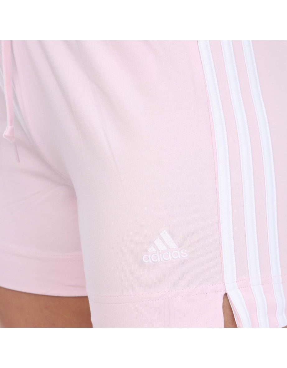 Women's adidas Essentials Slim 3-Stripes Shorts in Pink - 2