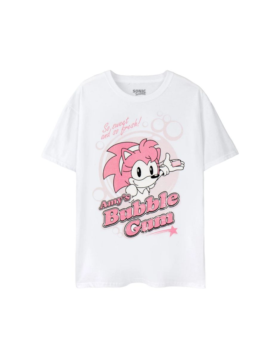 Sonic The Hedgehog Womens/Ladies Amy´s Bubblegum Short-Sleeved T-Shirt - White