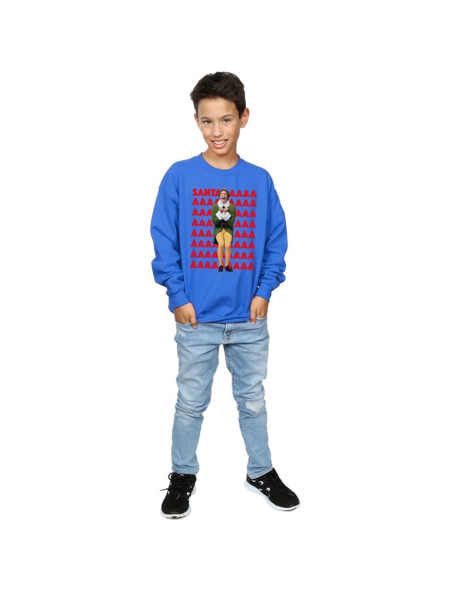 Elf Boys Buddy Santa Scream Sweatshirt - Royal Blue - 3