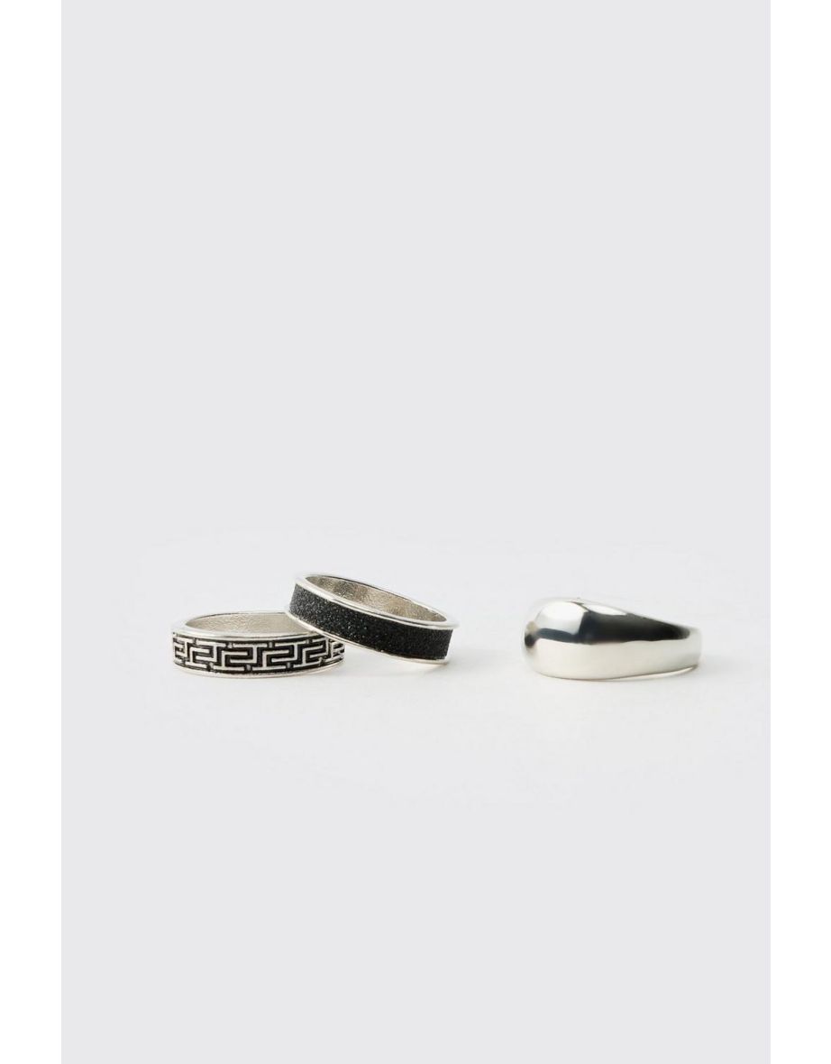 3 Pack Ancient Greek Rings - silver