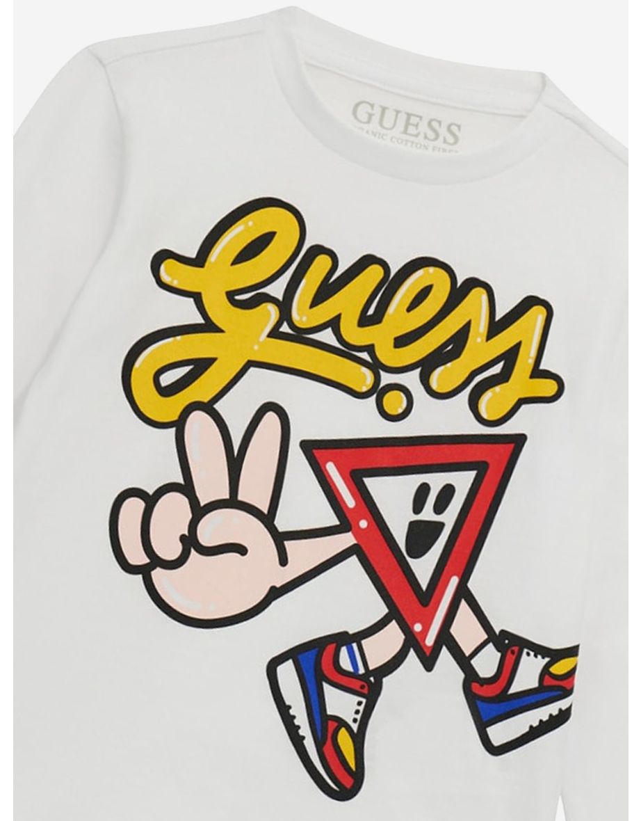 Boys Long Sleeve Logo T-Shirt in White - 2