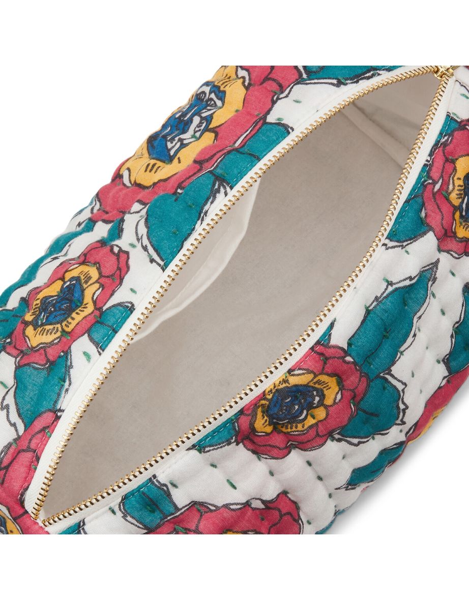 Chandi Floral Quilted 100% Cotton Voile Toiletry Bag - 2