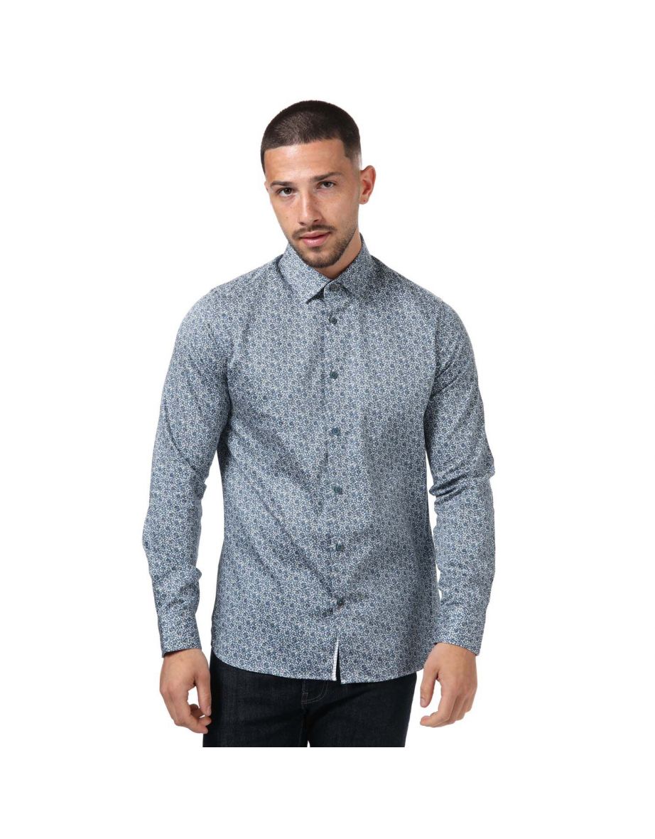Men's Ted Baker Copop Floral Shirt in Blue
