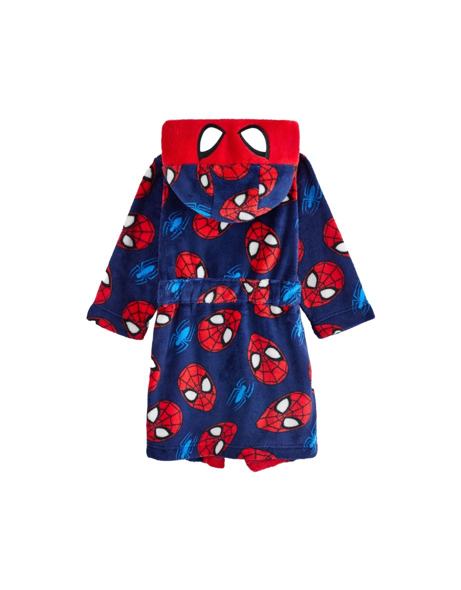 Spider-Man Boys All-Over Print Hooded Robe - Red/Blue - 1