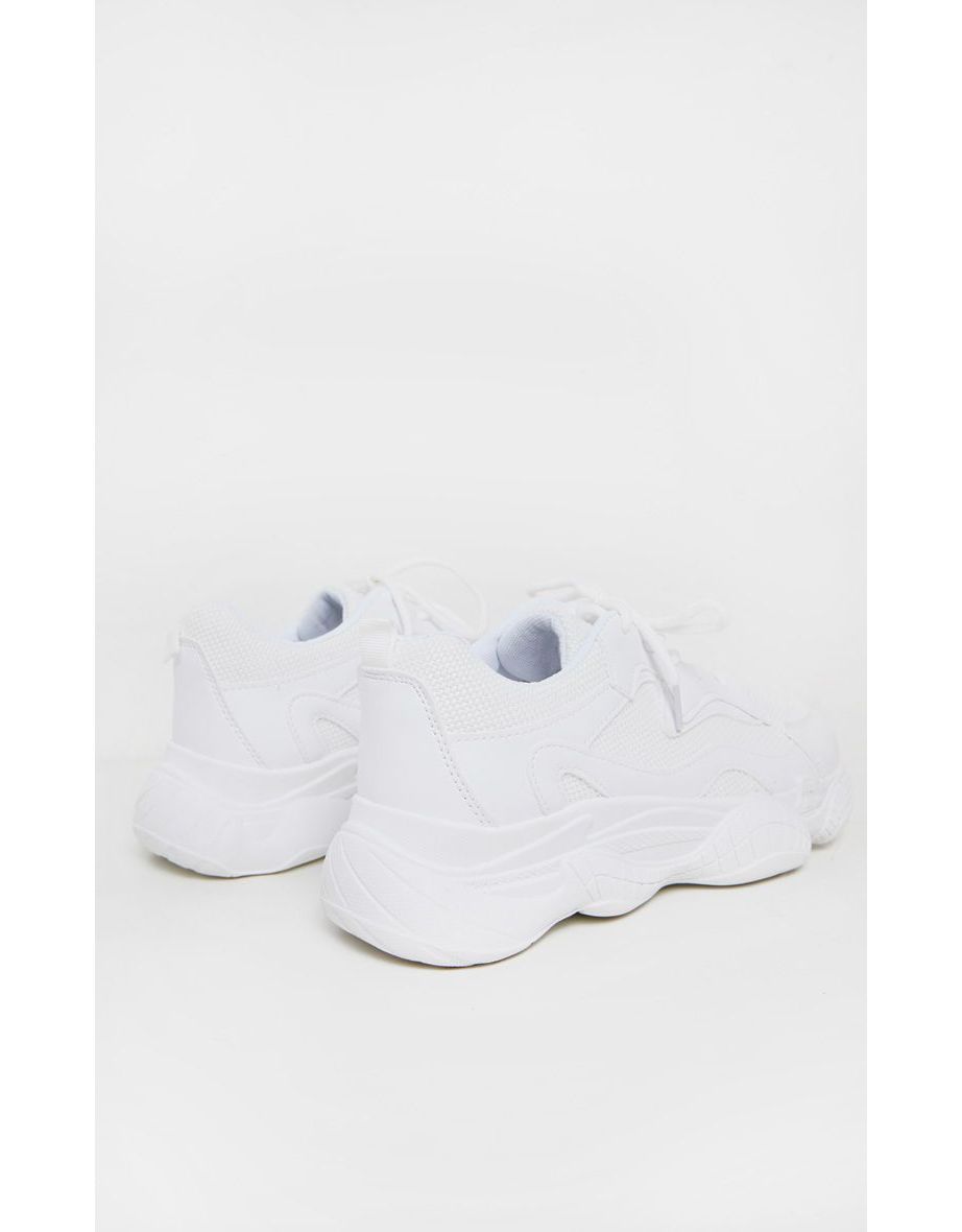White Bubble Sole Lace Up Trainer - 3