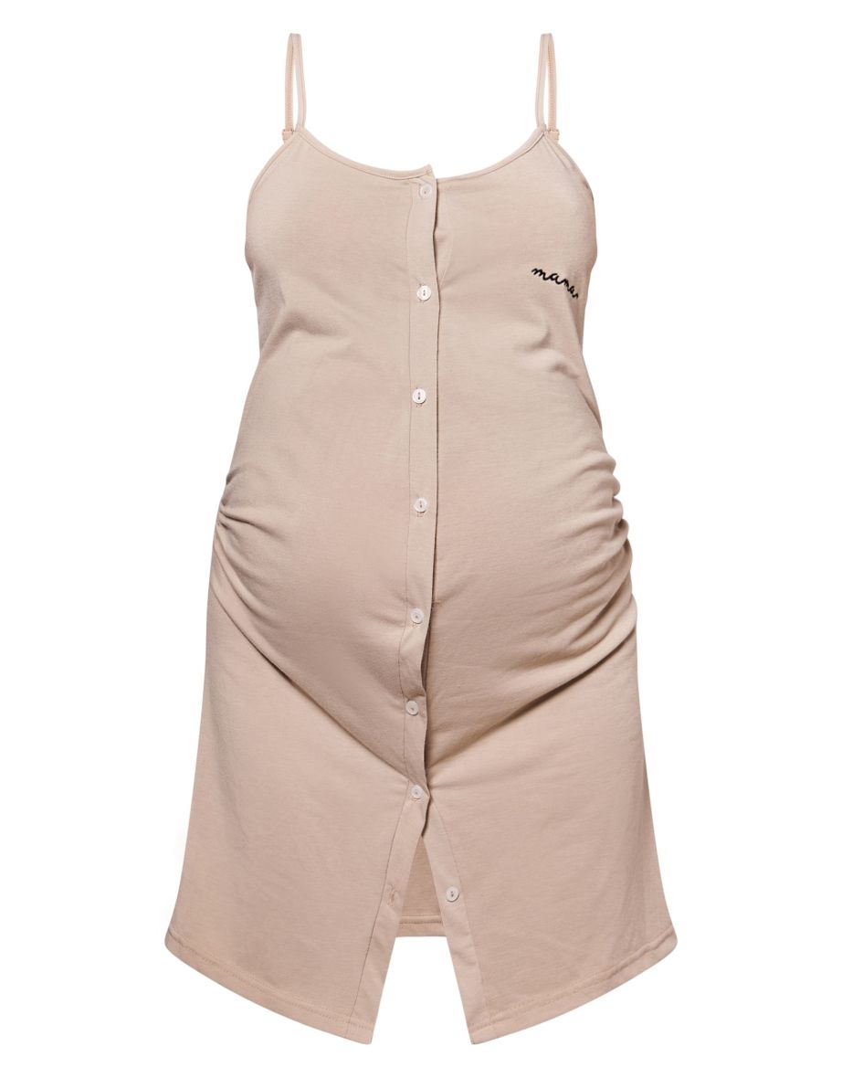 Maternity Sand Mama Strappy Button Up Front Nightie - 4