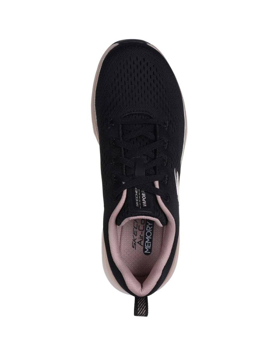 Skechers Womens/Ladies Midnight Glimmer Vapor Foam Trainers - Black/Rose Gold - 3