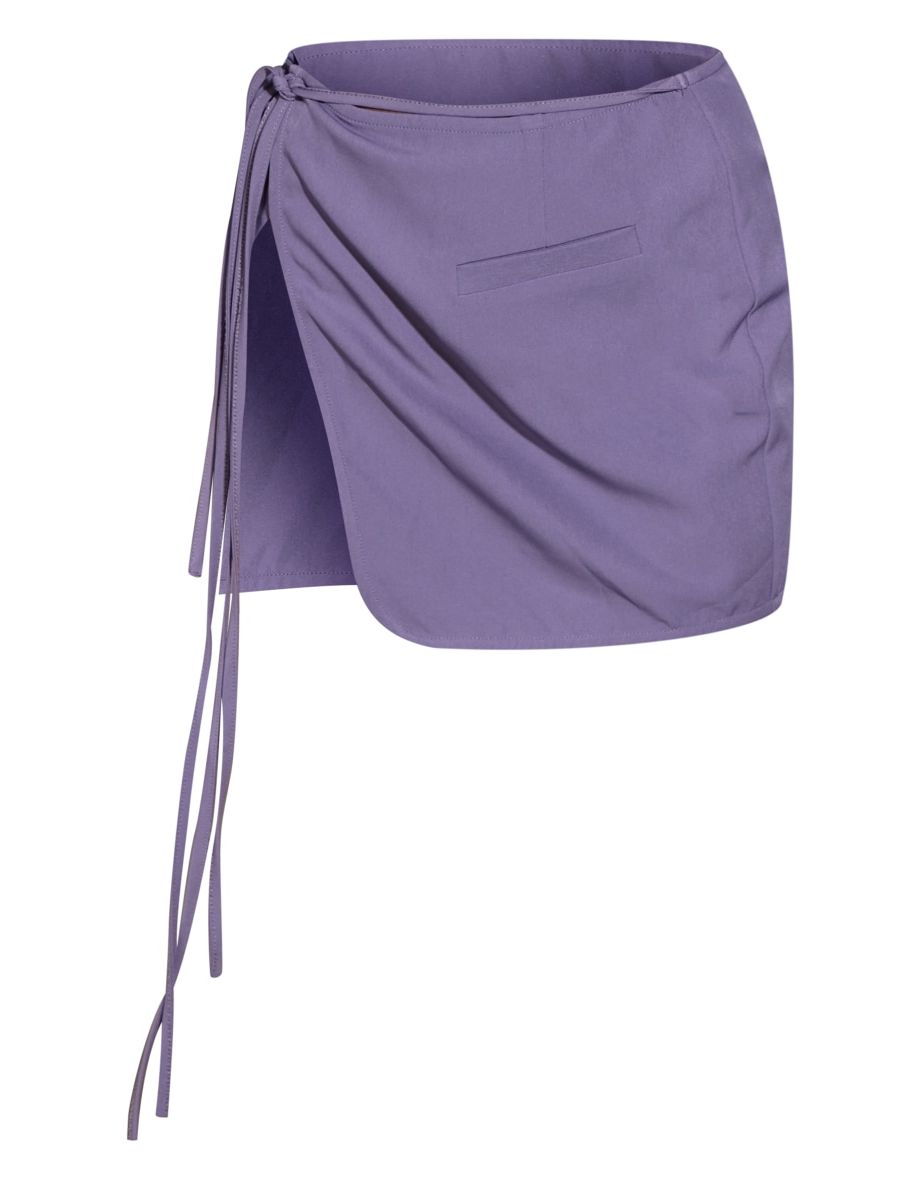 RENEW Steel Blue Tie Detail Mini Skirt - 5