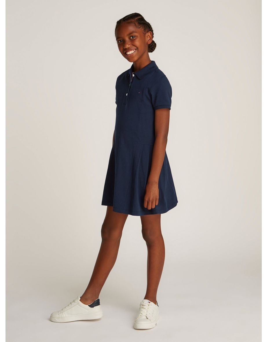 Girls Polo Dress in Navy