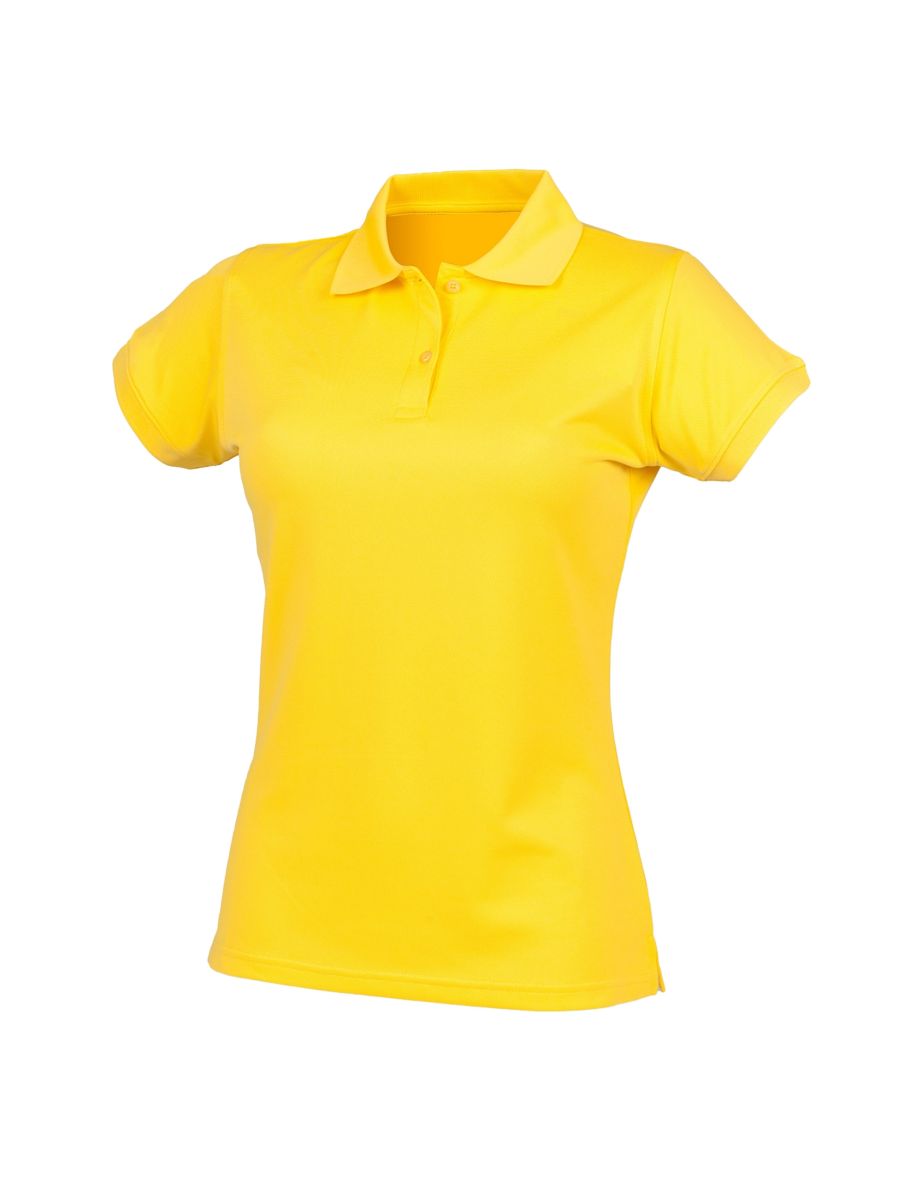 Henbury Womens/Ladies Coolplus® Fitted Polo Shirt - Yellow