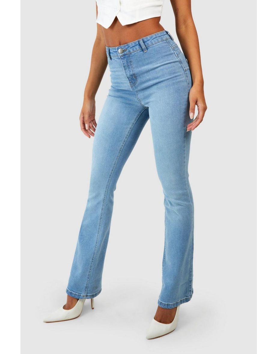 Butt Shaper High Rise Skinny Flared Jeans - light blue - 3