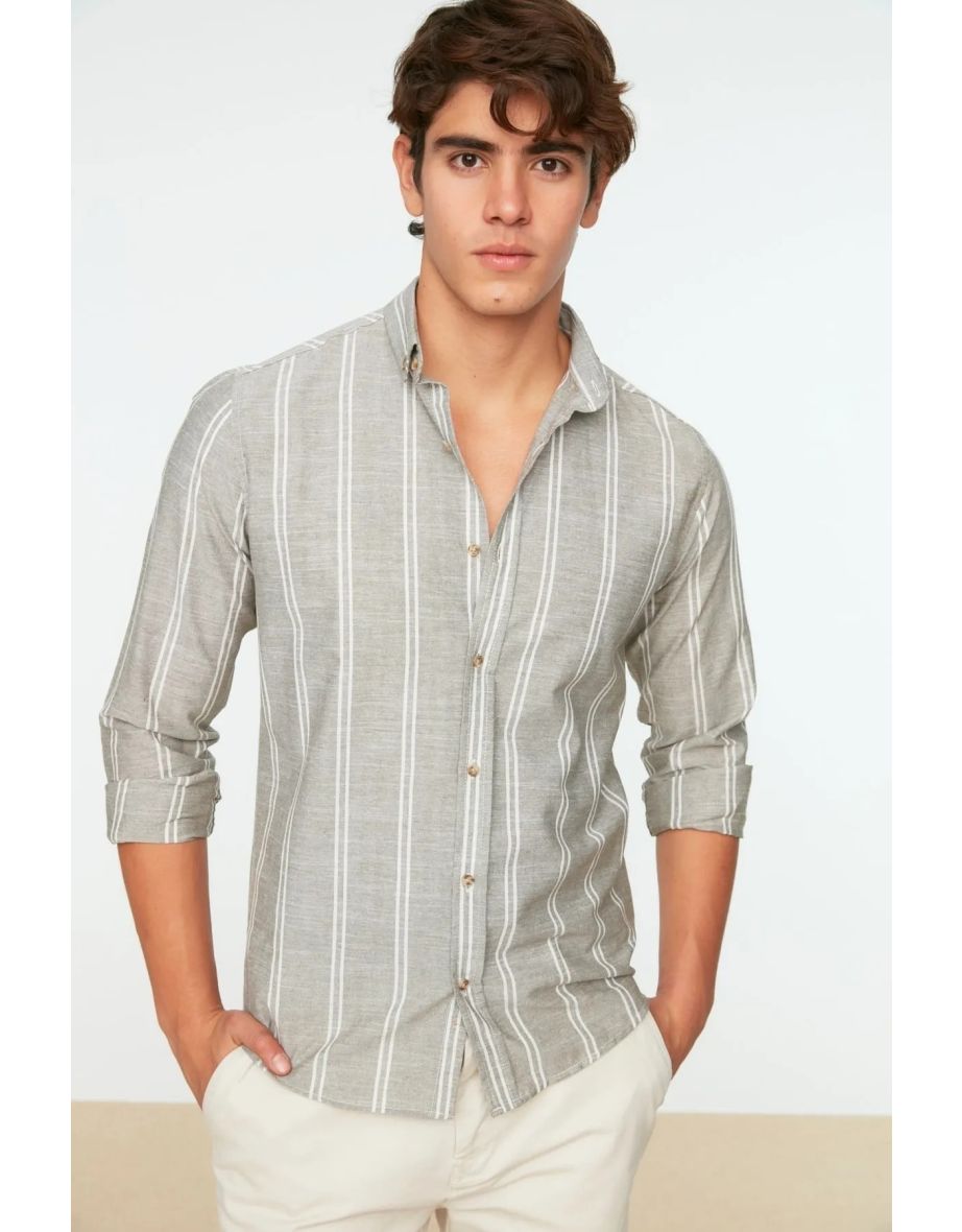 Shirt - Khaki - Slim fit - 7