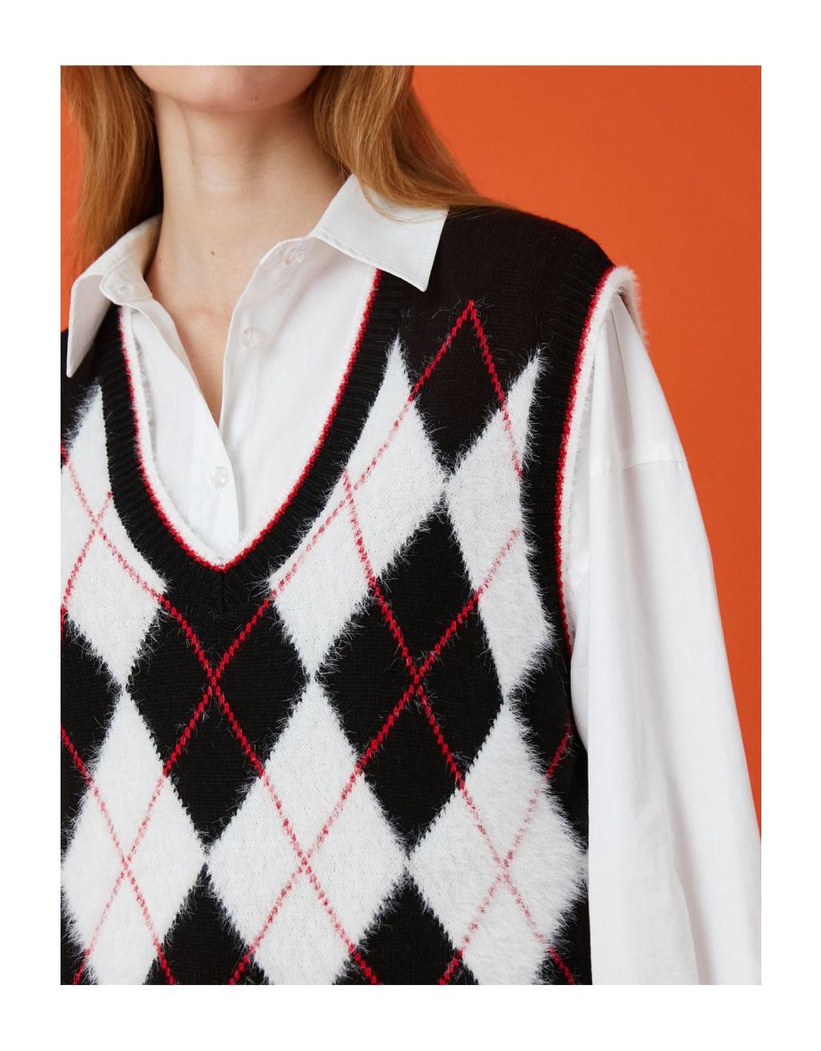 Aslıhan Malbora X - Checkered Sweater - 4