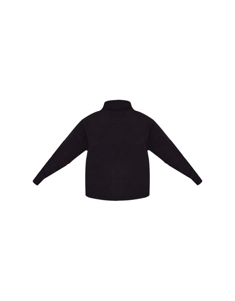 Petite Black High Neck  Long Sleeve Jumper - 4