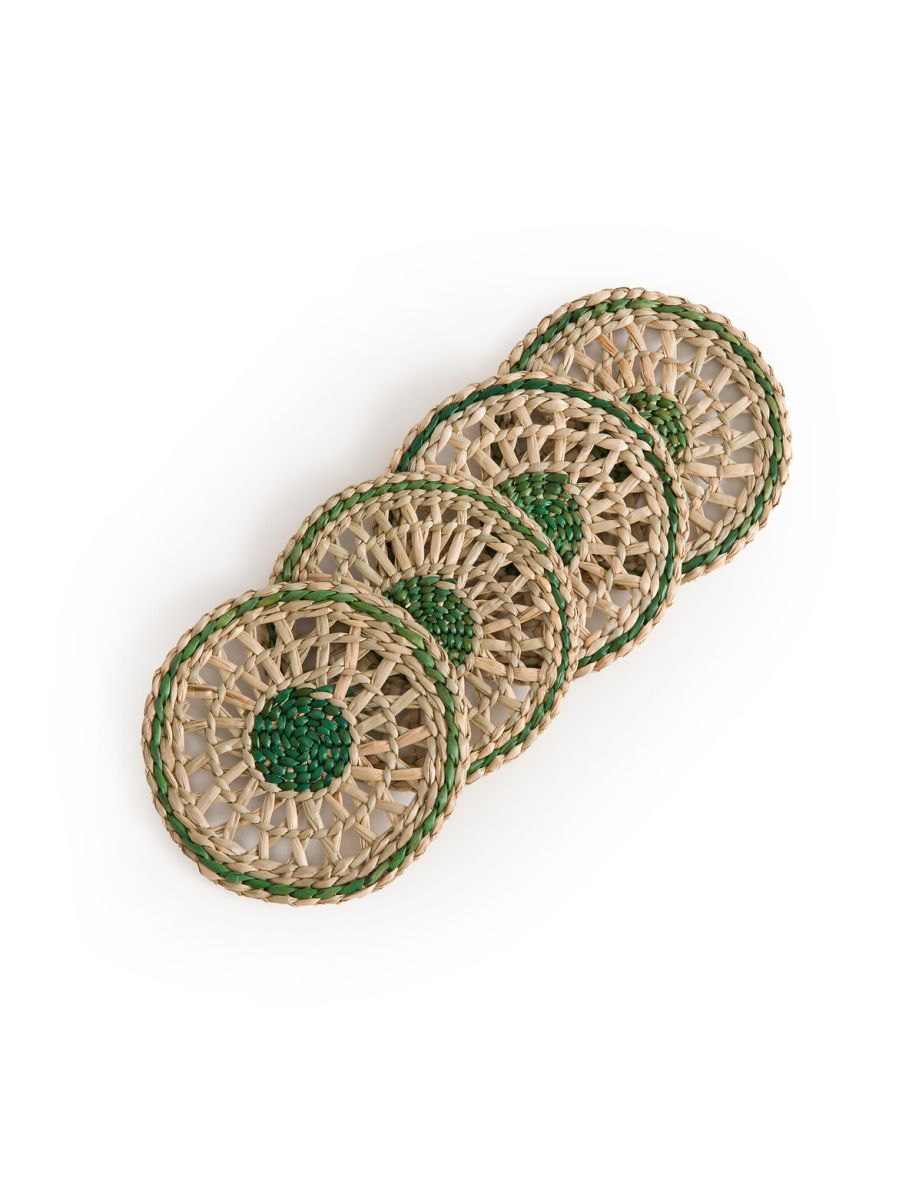 Set of 4 Jakar Woven Straw Coasters