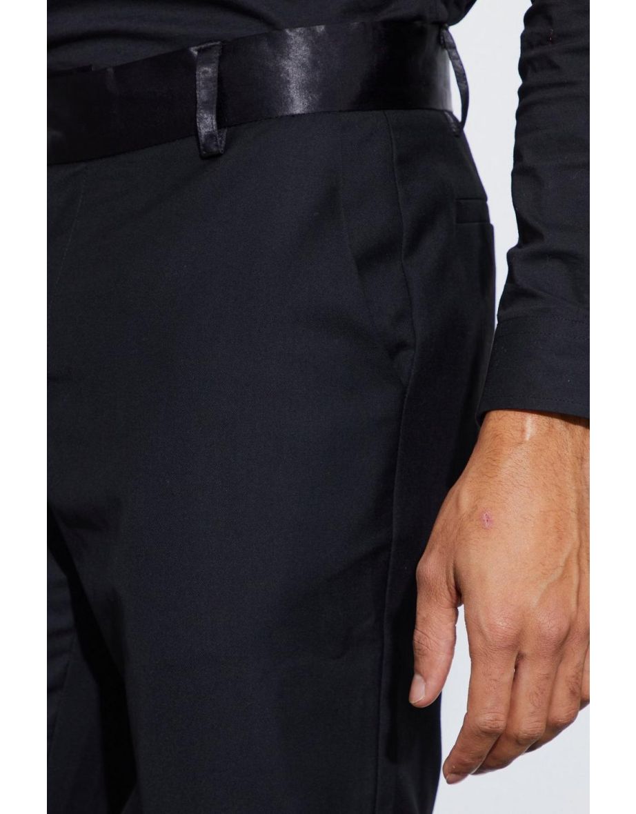 Slim Fit Tuxedo Suit Trousers - black - 2