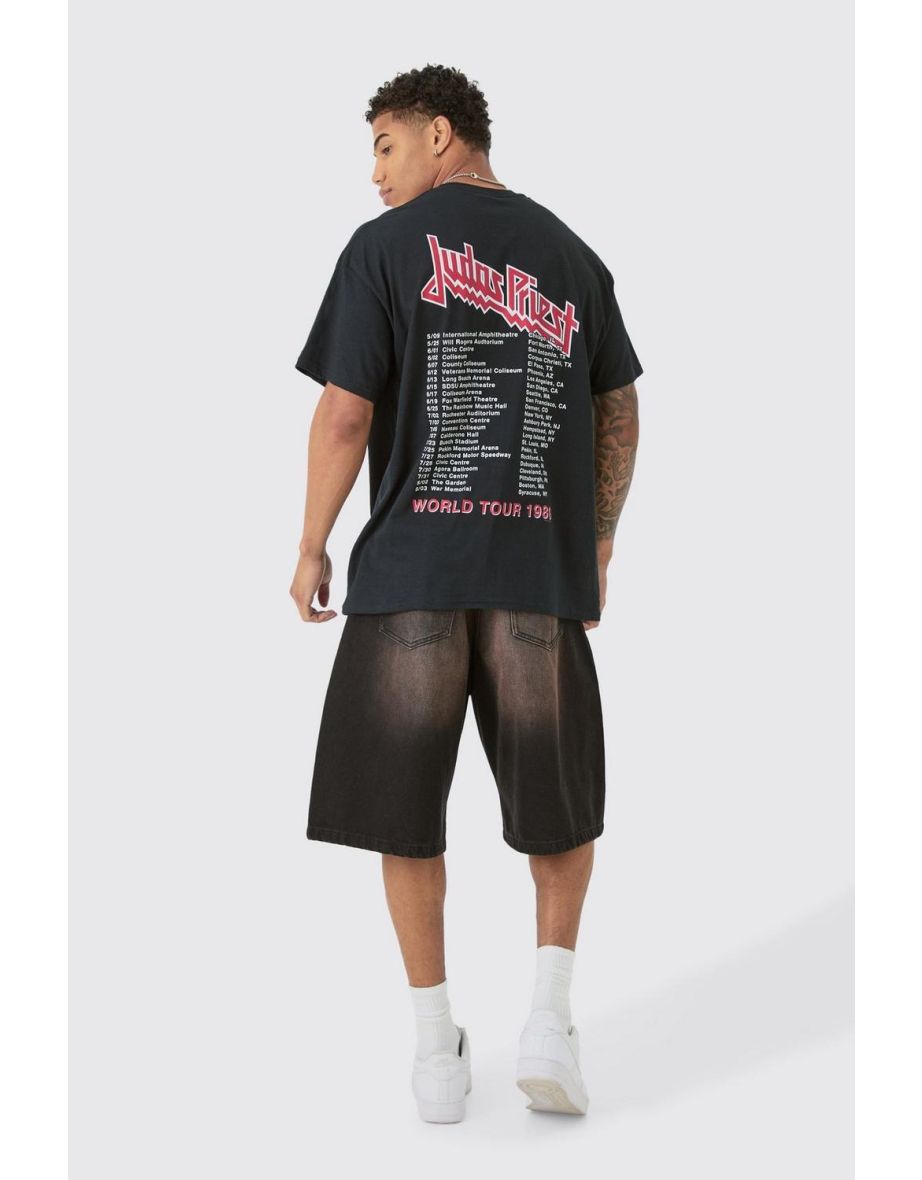 Oversized Judas Priest Band Tour License T-shirt - black - 2