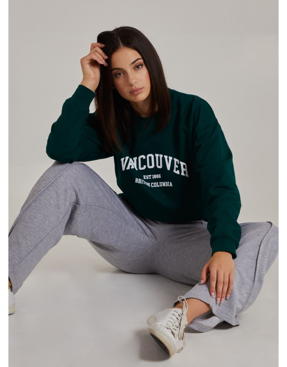 Vancouver Slogan Oversized Sweater