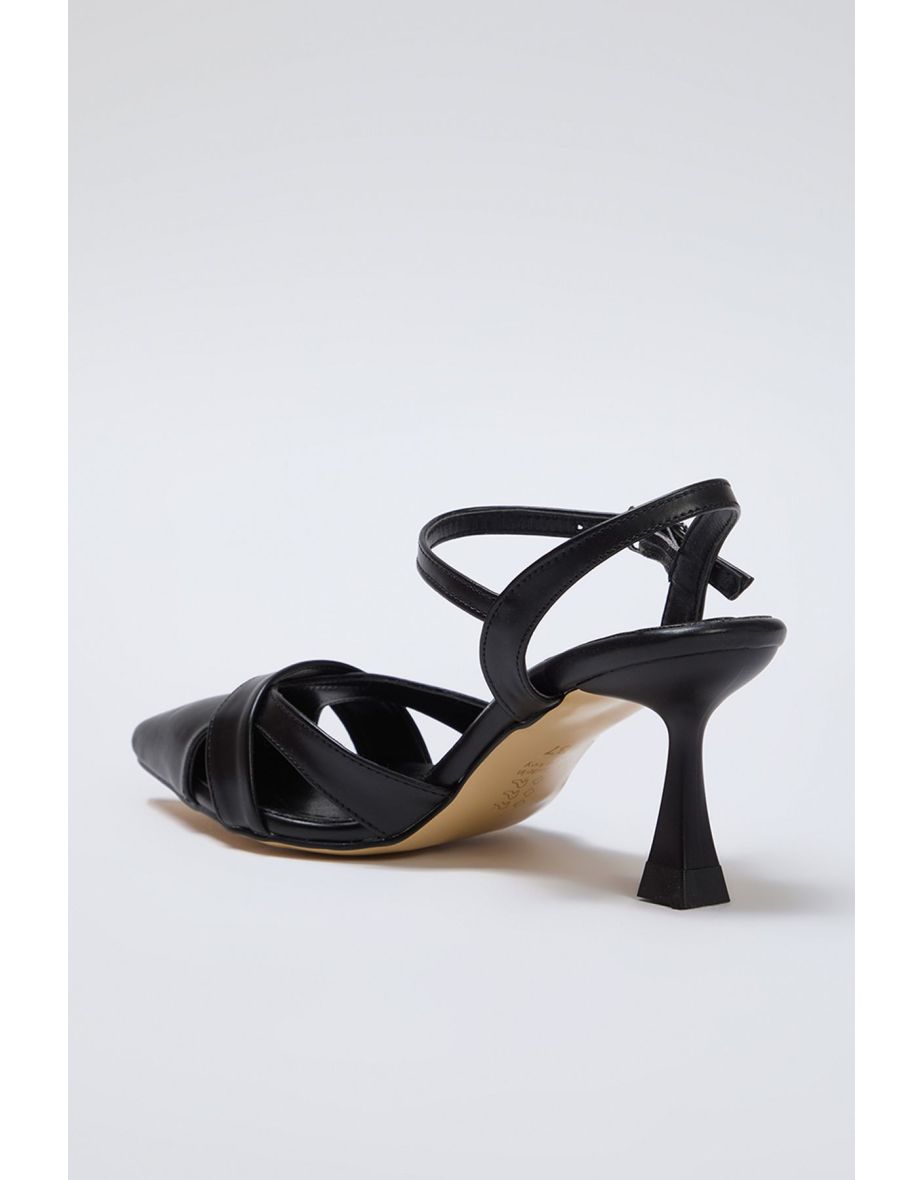 Black Pointed Toe Thin Heel Women's Classic Heeled Shoes - 3