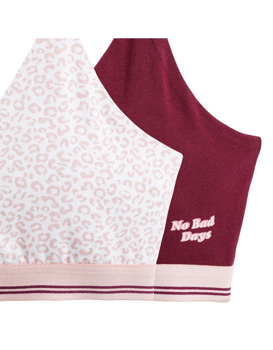 Pack of 2 Bralettes in Cotton with Shoestring Straps - 4