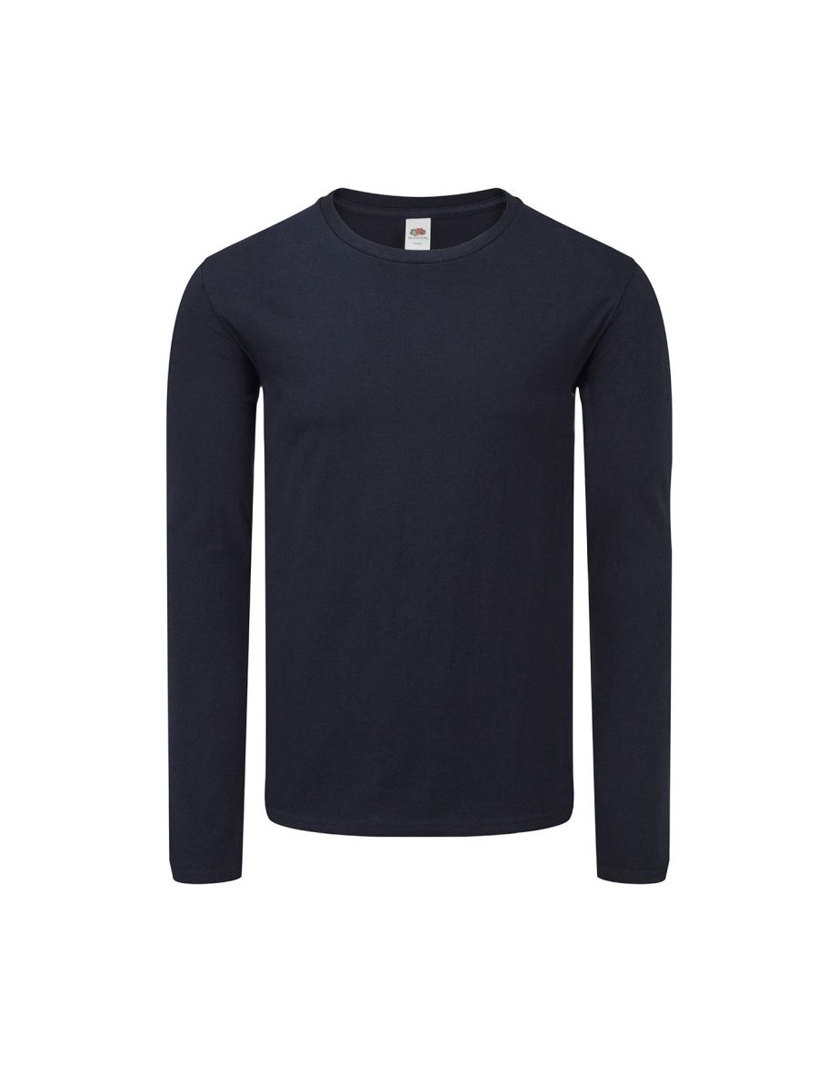 Fruit Of The Loom Mens Iconic 150 Long-Sleeved T-Shirt - Deep Navy