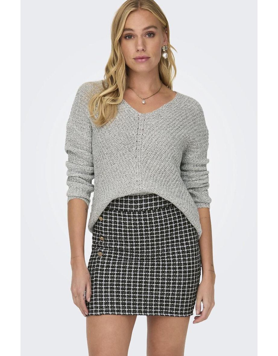 Chunky Knit Batwing Jumper/Sweater with V-Neck