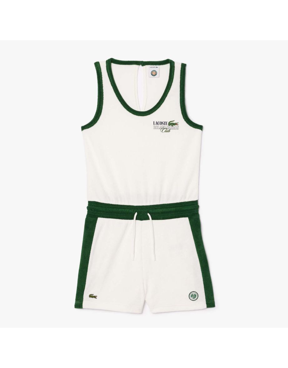 Women's Lacoste Roland-Garros Edition Terry Playsuit in Cream