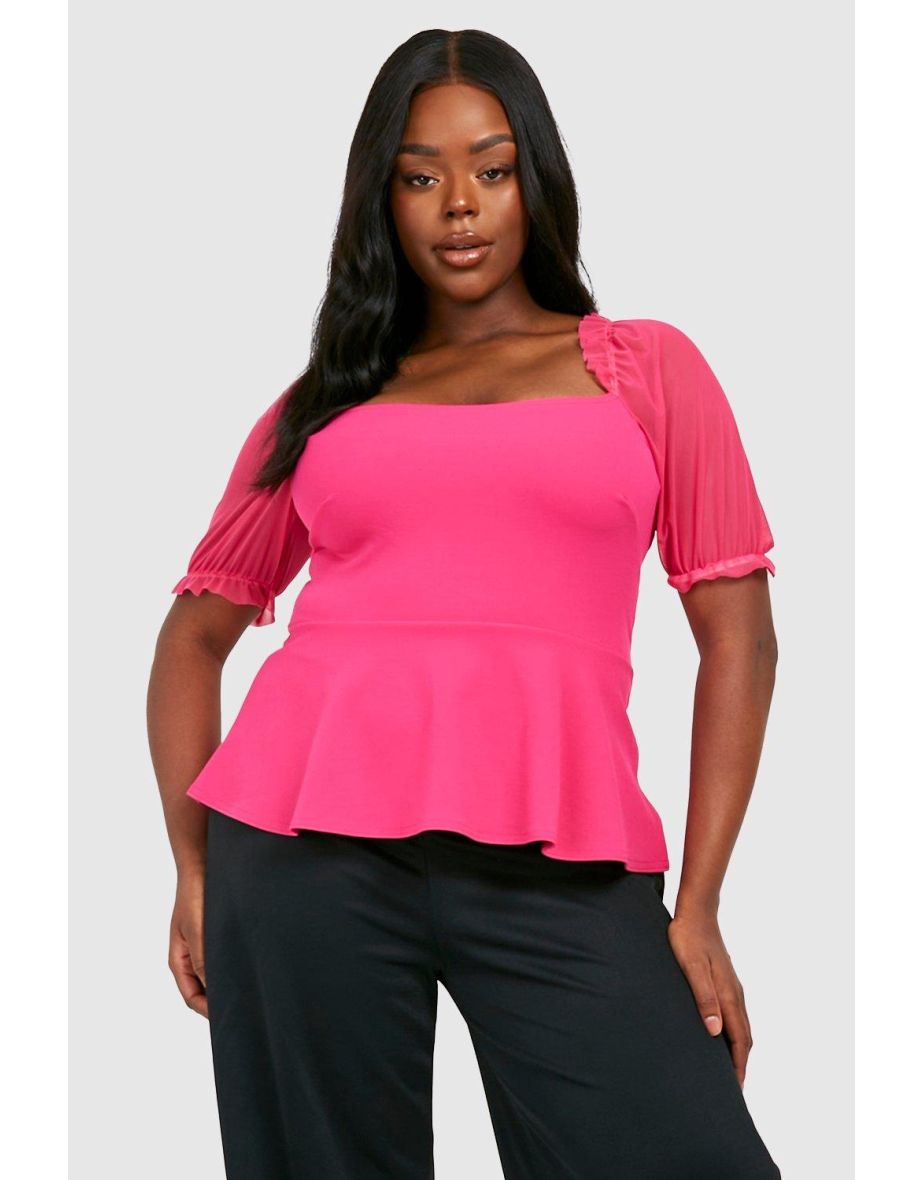 Mesh puff sleeve top online