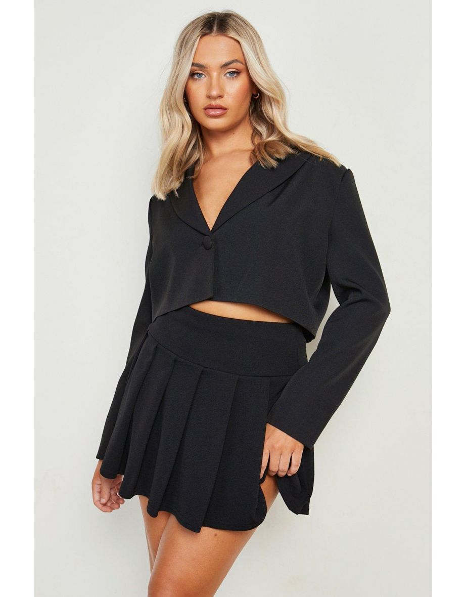 Micro Mini Pleated Tennis Skirt - black - 3