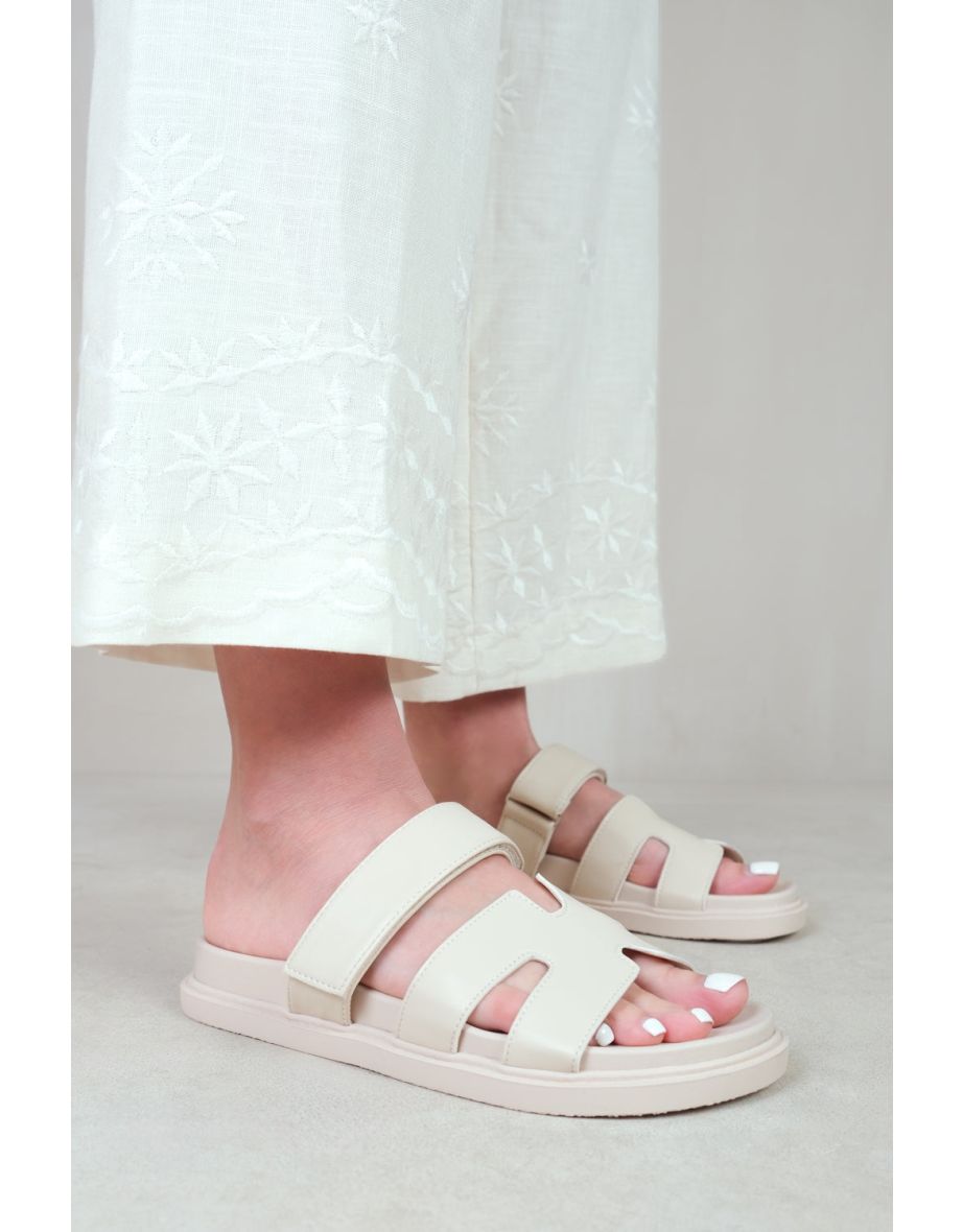 ADAGIO STRAPPY SANDALS IN NUDE FAUX LEATHER - 1