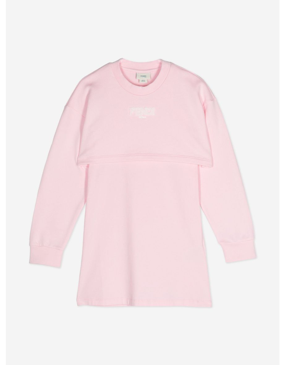 Fendi Girls Sweater Dress in Pink