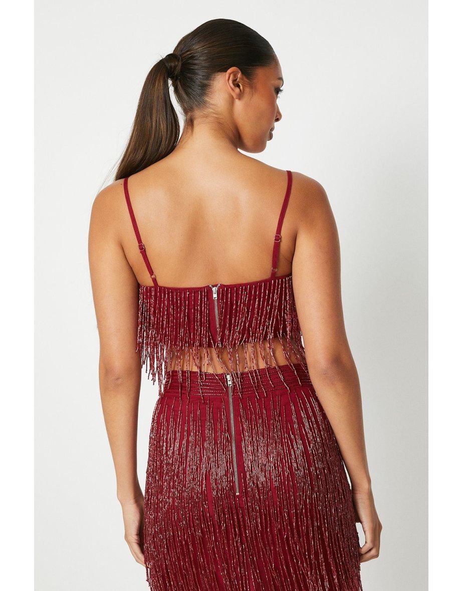 Debut London Statement Fringe Top - red - 2