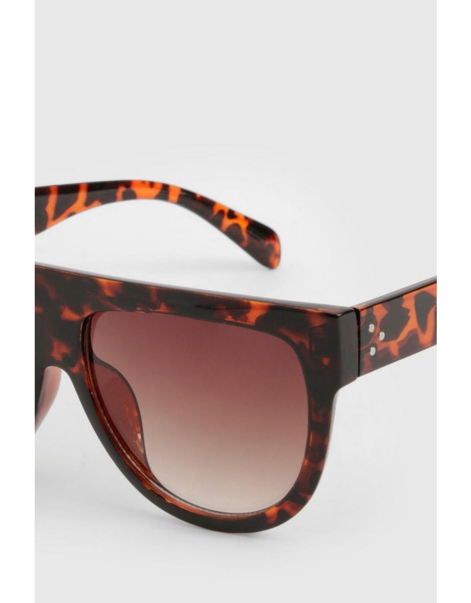 Tortoise Oversized Frame Sunglasses - brown - 2
