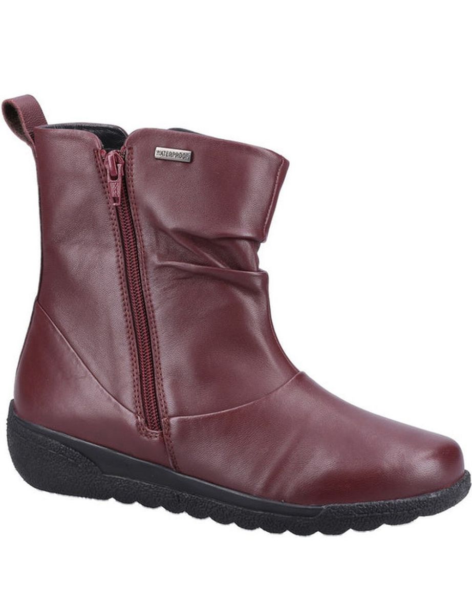Fleet & Foster Womens/Ladies Brecknock Leather Ankle Boots - Burgundy