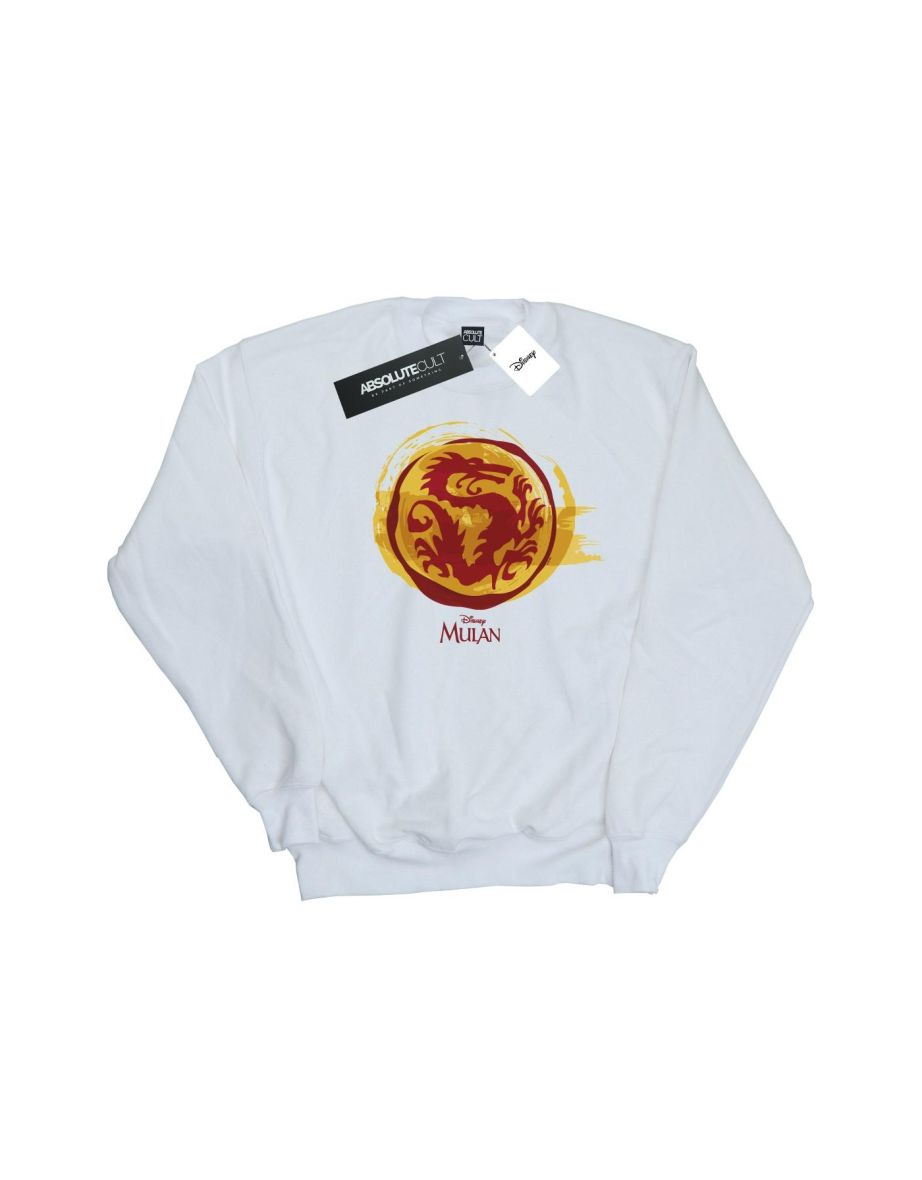 Disney Boys Mulan Courage Dragon Symbol Sweatshirt - White
