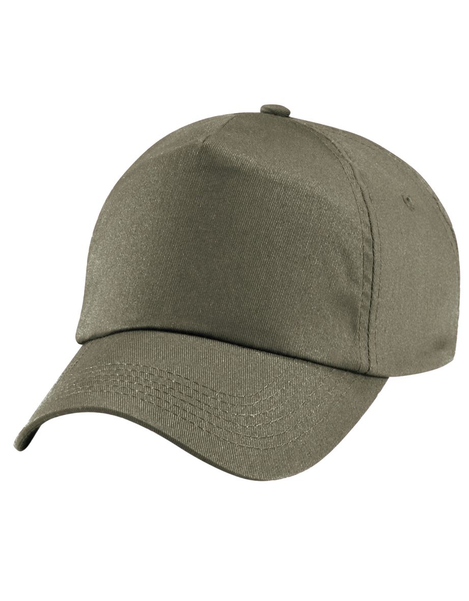 Beechfield Unisex Plain Original 5 Panel Baseball Cap - Olive Green - 2