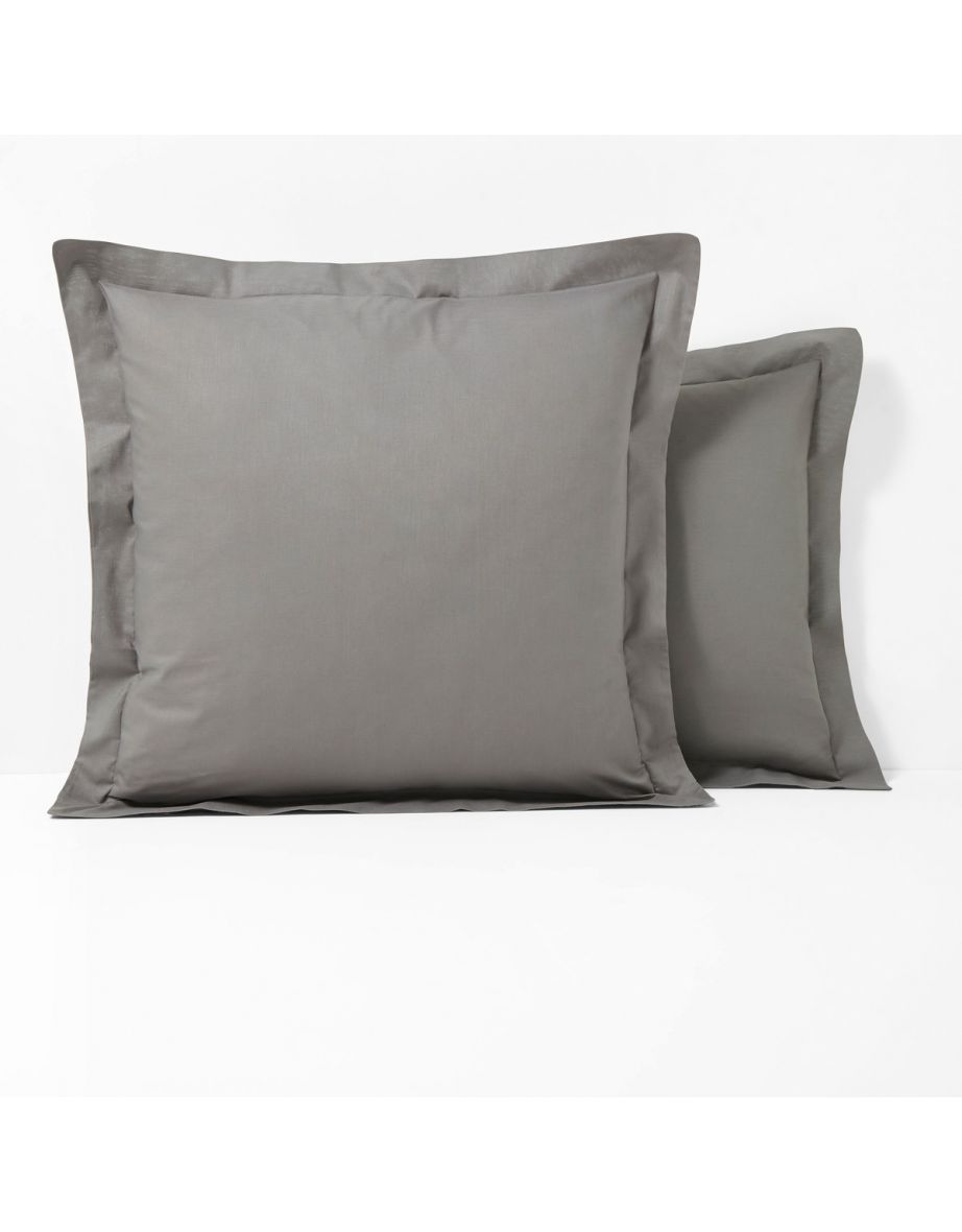 SCENARIO Plain Polycotton Pillowcase with Embroidered Hem