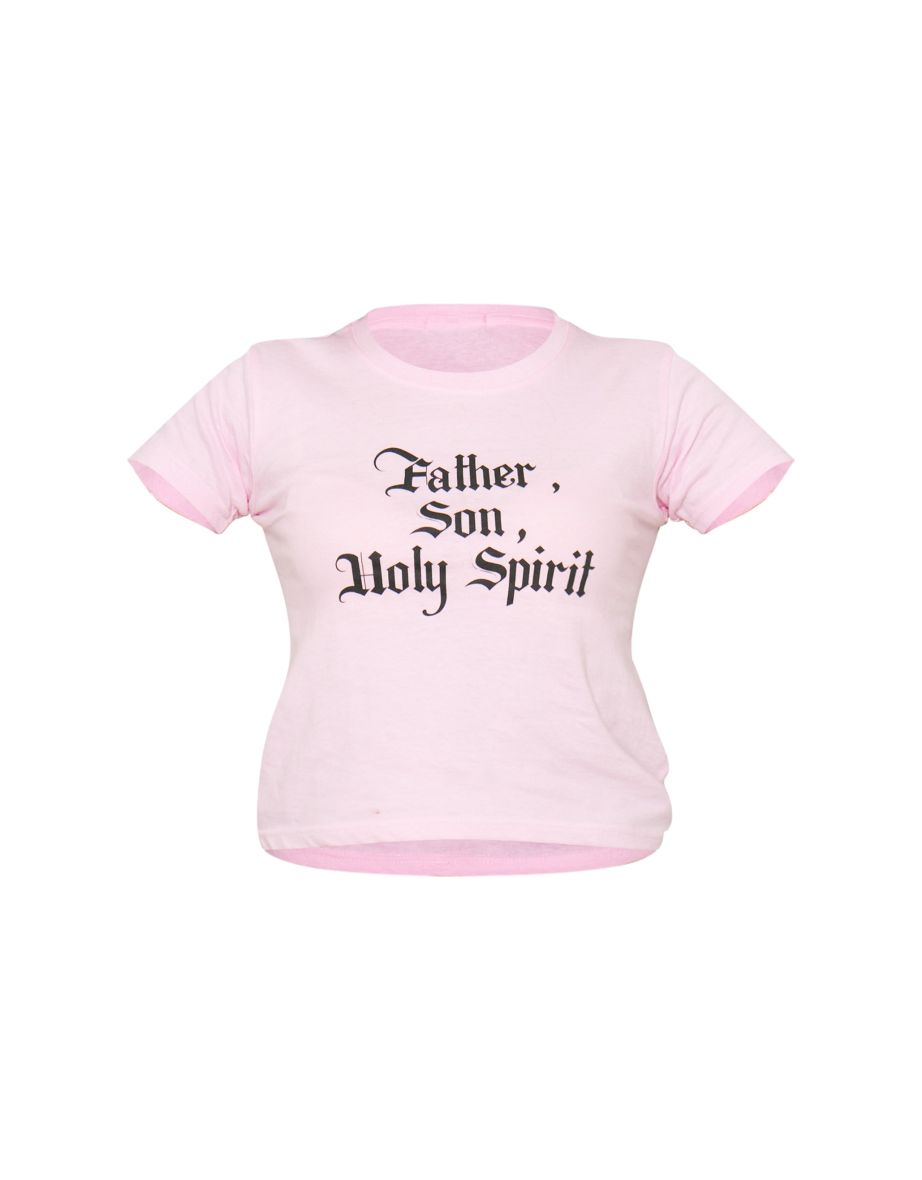 Pink Holy Spirit Printed Fitted T Shirt - 4