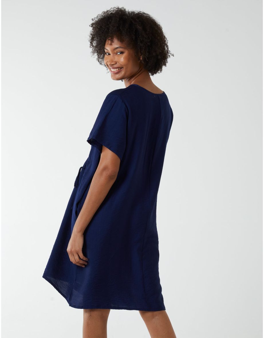 Cocoon Dress With Side Pockets - 3