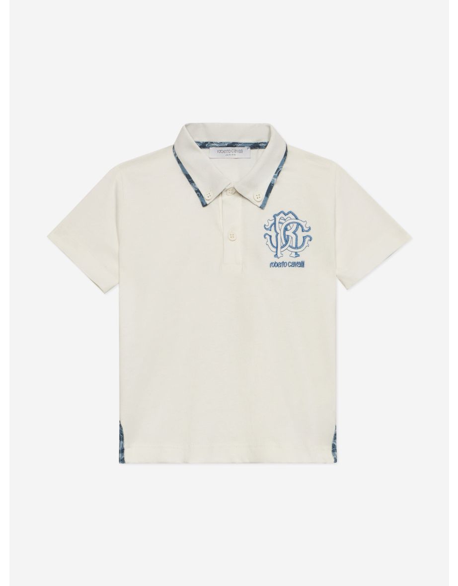 Baby Boys Logo Polo Shirt in White