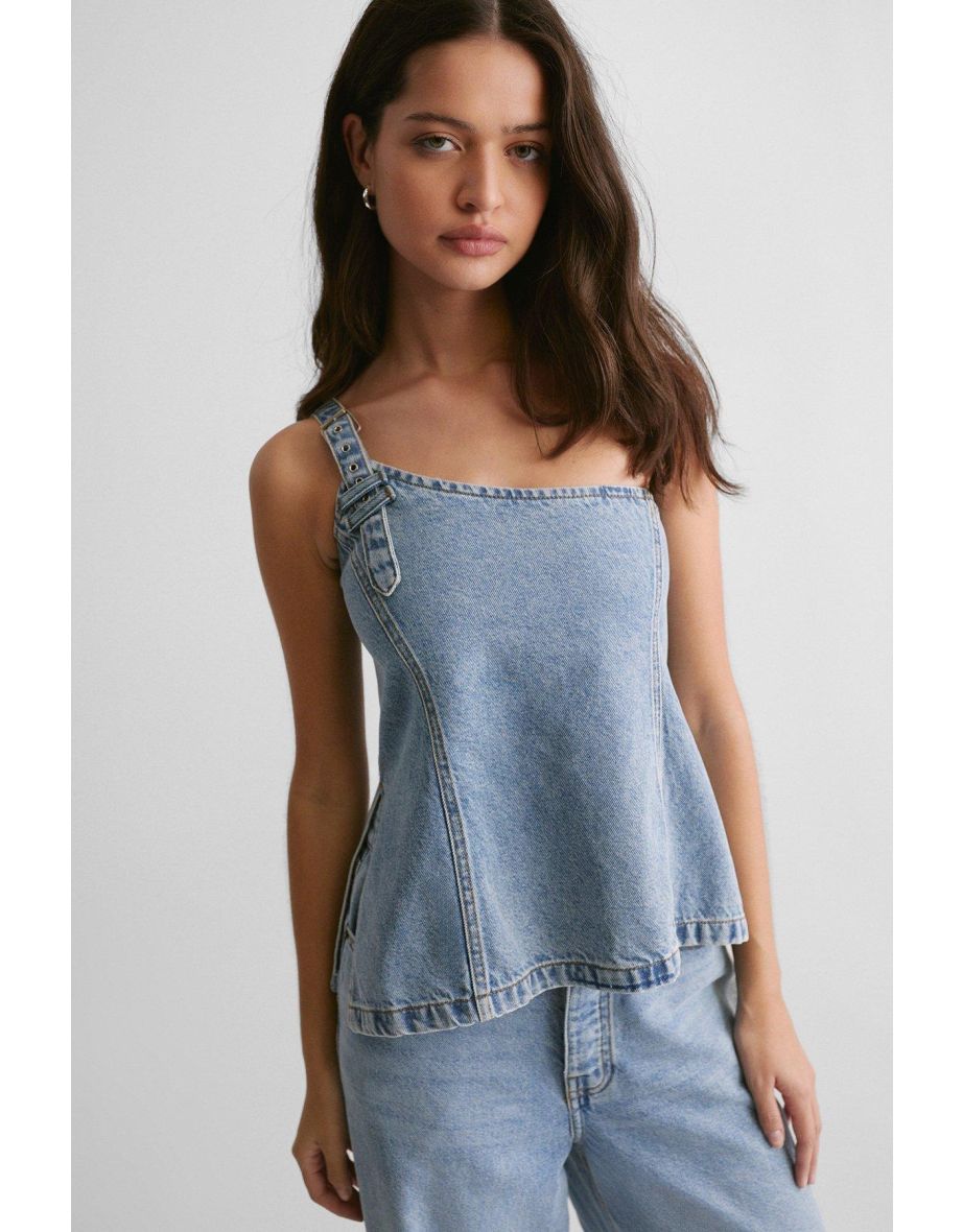 The Denim One Shoulder Top - 3
